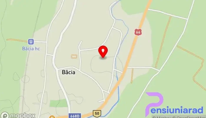 hartă a Băcia  în Băcia