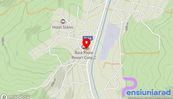 hartă a Baia Roșie Resort Stațiune, Hotel, Restaurant în Slănic