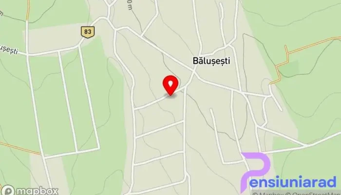 hartă a Bălușești Biserică în Bălușești