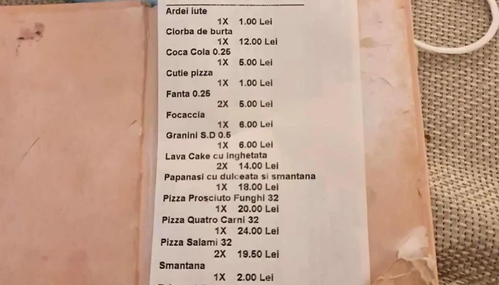 Bella Roma -    Restaurant Pizzerie Meniu - Vaslui