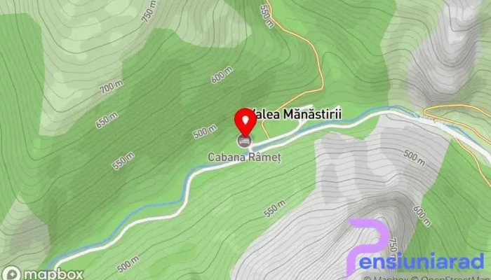 hartă a Cabana Ramet Motel în Valea Mănăstirii