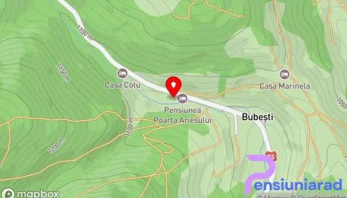 hartă a Cabana Valea Arieșului- Arieşeni Cabană în Bubești