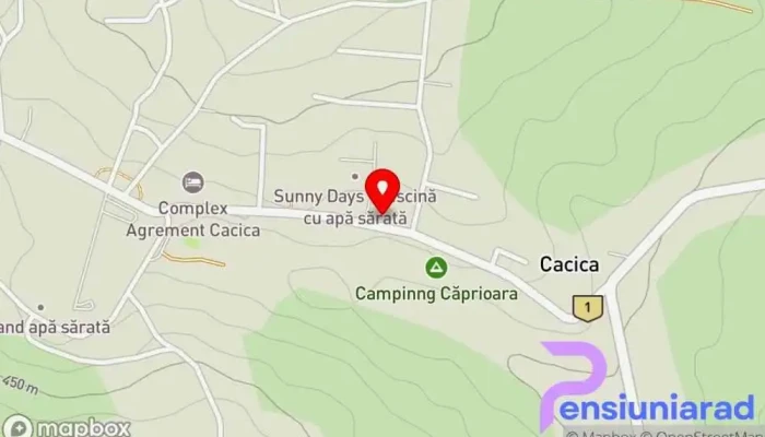 hartă a Cabanele Daniel Cabană de camping în Cacica