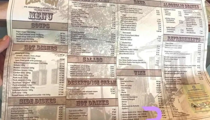 Casa Simy -  Meniu - Petrești
