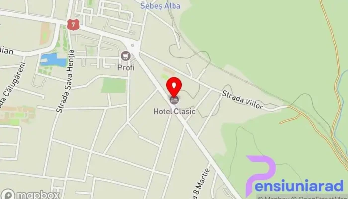 hartă a Cazare Sebes Hotel Hotel, Bar, Restaurant în Sebeș