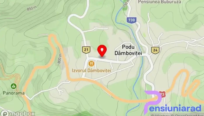 hartă a Centrul de Informare Turistică Dâmbovicioara Atracție turistică în Dâmbovicioara