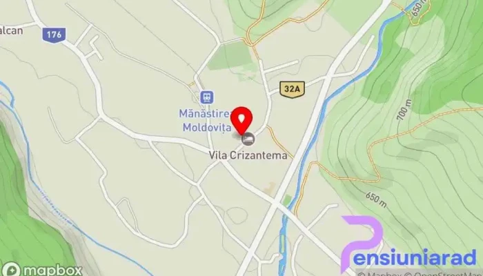 hartă a Crizantema Pensiune în Vatra Moldoviței