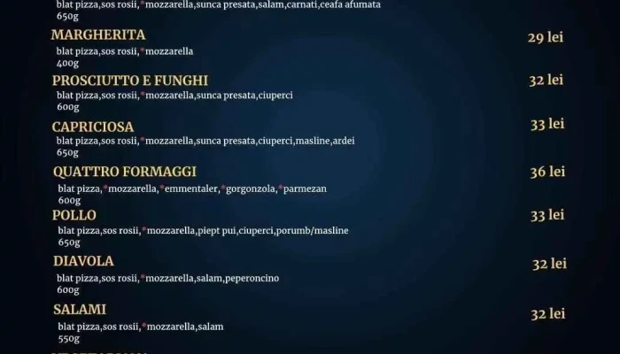 Curtea Veche Campulung -  Meniu - Câmpulung