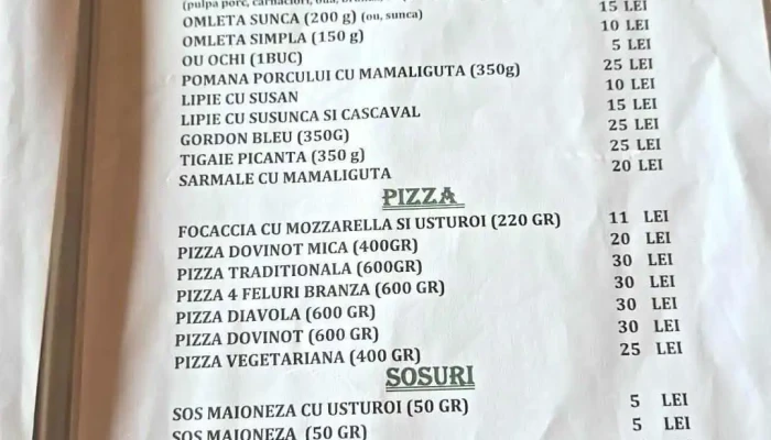 Dovinot Restaurant -  Meniu - Mihăilești