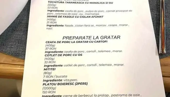 Gaetana -  Meniu - Tunari