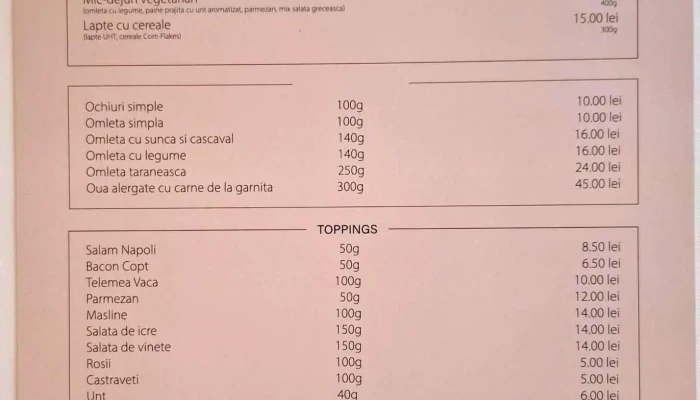 Hanul Cu Salcii Meniu - Seaca