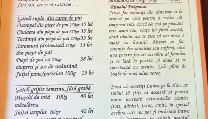 Hanul Domnesc -  Meniu - Târgu Jiu