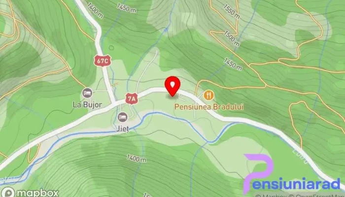 hartă a Hanul Haiducilor Obarsia Lotrului Bed & Breakfast, Pensiune, Restaurant în Obârşia Lotrului