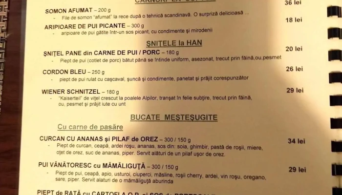 Hanul Miresei -  Meniu - Timișoara