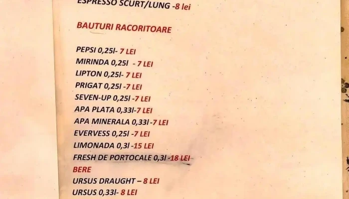 Hanul Postalionului -  Meniu - Comana