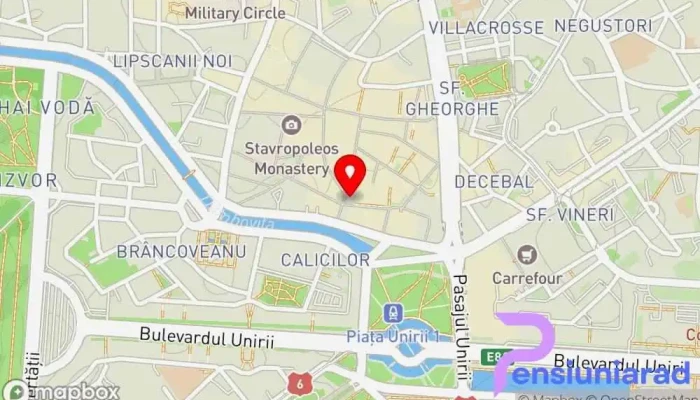 hartă a Hanul Roşu Locație istorică, Atracție turistică în București