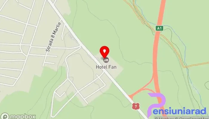 hartă a Hotel FAN - Sebes Hotel, Bar și rotiserie, Serviciu de cazare pentru grupuri, Parcare, Parcare pentru motociclete, Zonă cu Wi-Fi în Sebeș