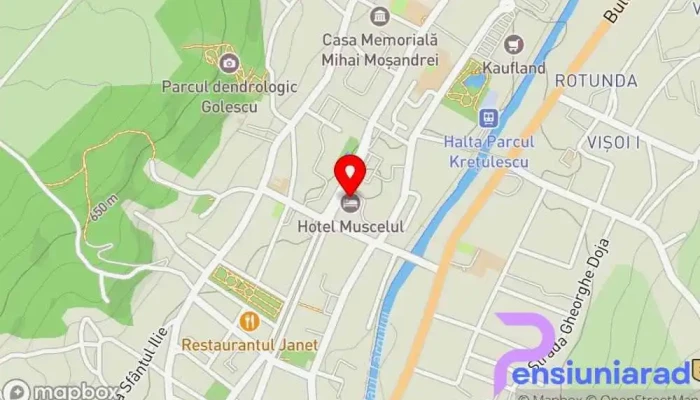 hartă a Hotel Muscelul Cazare în Câmpulung