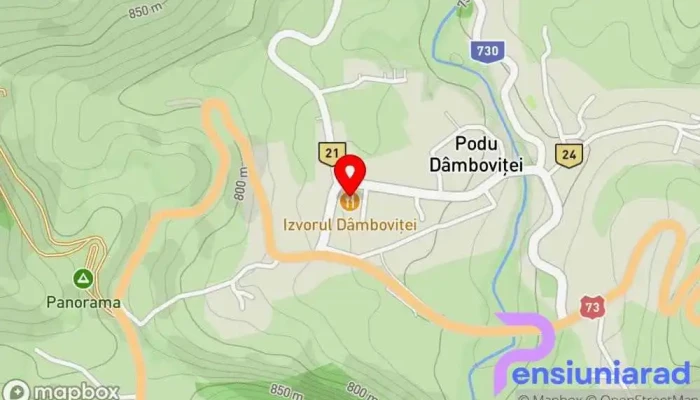 hartă a Izvorul Dâmboviței Bed & Breakfast în Podu Dâmboviței