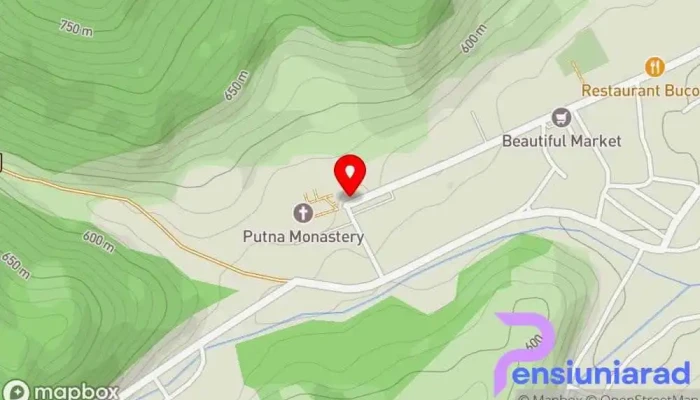 hartă a Mănăstirea Putna Mănăstire, Biserică ortodoxă răsăriteană, Reper istoric în Putna