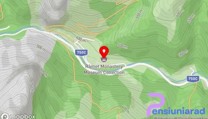 hartă a Mănăstirea Râmeț Mănăstire, Atracție turistică în Valea Mănăstirii