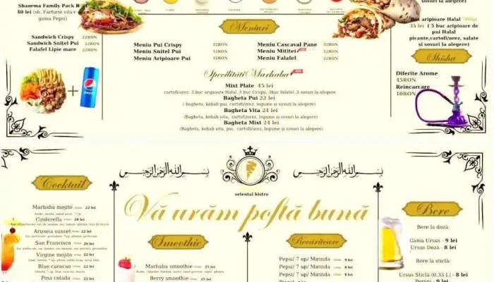 Marhaba Fastfoodgrill Meniu - Bistrița