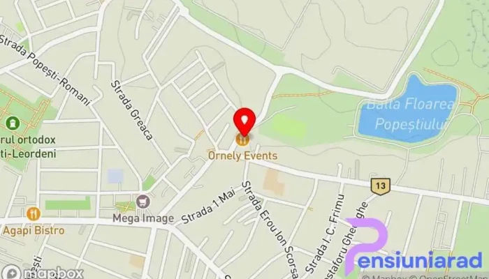 hartă a Ornely Events Restaurant în Popești-Leordeni