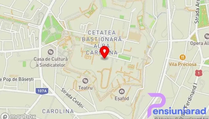hartă a Palatul Principilor Transilvaniei Muzeu în Alba Iulia