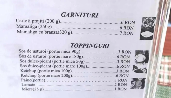 Pastravaria Cormaia Meniu - Sângeorz-băi