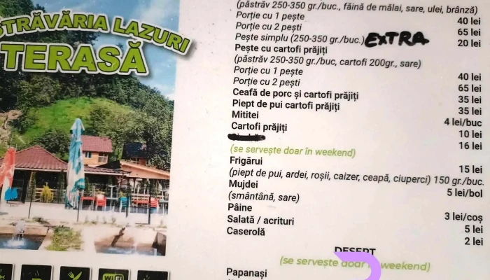 Pastravaria Lazuri -  Meniu - Lazuri