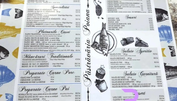 Pastravaria Poiana -  Meniu - Mălini