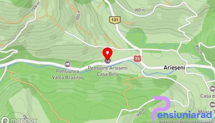hartă a Pensiune Arieseni Casa Binu Bed & Breakfast, Unitate de cazare rurală în Arieșeni