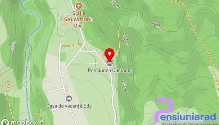 Pensiunea Castania -    Polovragi Hartă - Poiana Mănăstirii