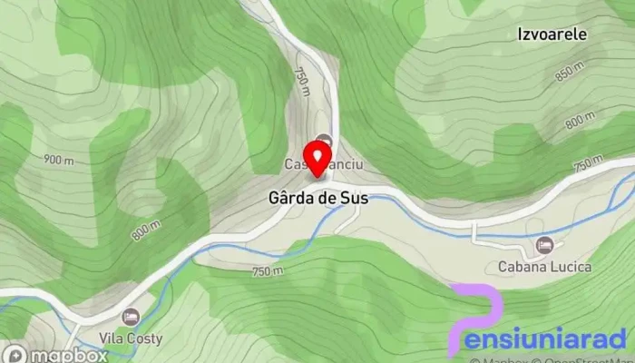 hartă a Pensiunea Danciu Bed & Breakfast în Izvoarele