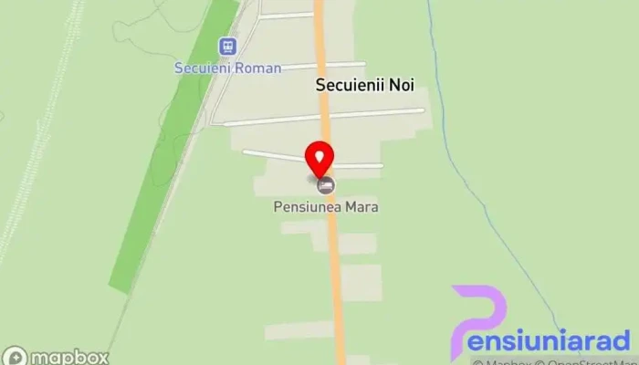 hartă a PENSIUNEA MARA Bed & Breakfast, Restaurant pentru micul dejun în Secuienii Noi