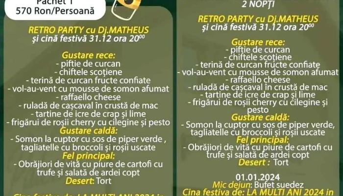 Pensiunea Paleus Resort Restaurant Paleus Meniu - Paleu