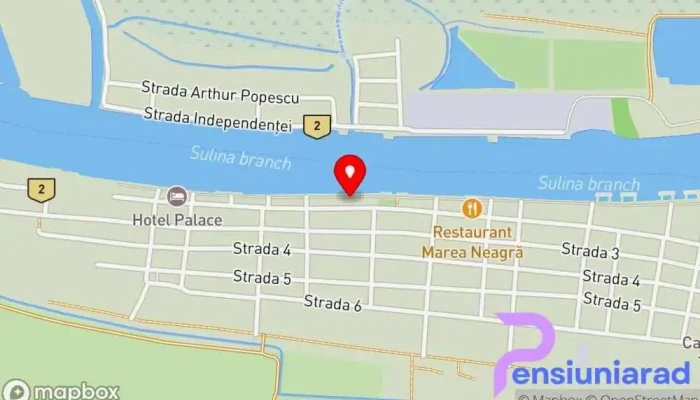 hartă a Pensiunea Perla Sulina Bed & Breakfast, Restaurant cu mâncare sănătoasă, Hotel, Restaurant în Sulina