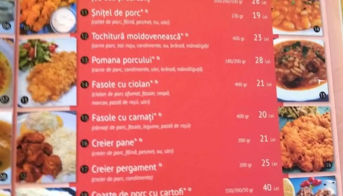 Pensiunea Poliana -  Meniu - Costești