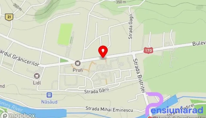 hartă a Pensiunea Restaurant La Han (Nasaud) Bed & Breakfast, Cafenea, Hotel, Cazare, Restaurant în Năsăud