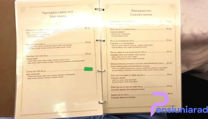 Pensiunea Rustik Lancram -  Meniu - Lancrăm
