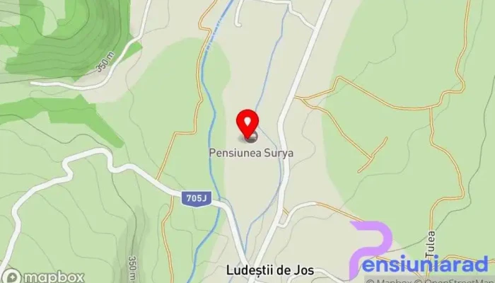 hartă a Pensiunea Surya Bed & Breakfast în Orăștioara de Sus