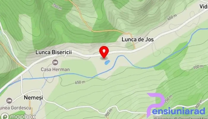 hartă a Pensiunea Vidra de Sus Bed & Breakfast în Vidra, Alba