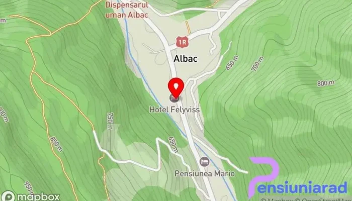 hartă a PERLA ARIEŞULUI Bed & Breakfast în Albac