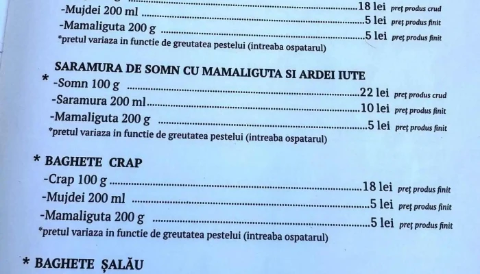Perla Dunarii Meniu - Giurgiu