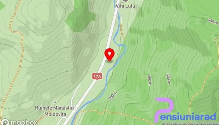 hartă a Piatra Runcului Cabană în Vatra Moldoviței
