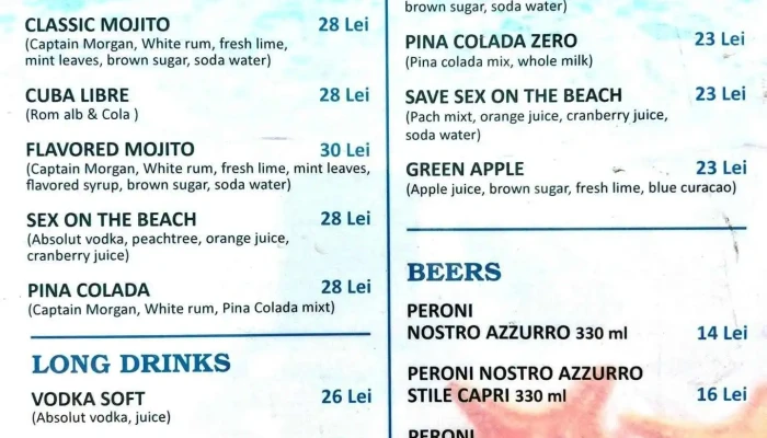 Plaja Vongola -  Meniu - Tuzla