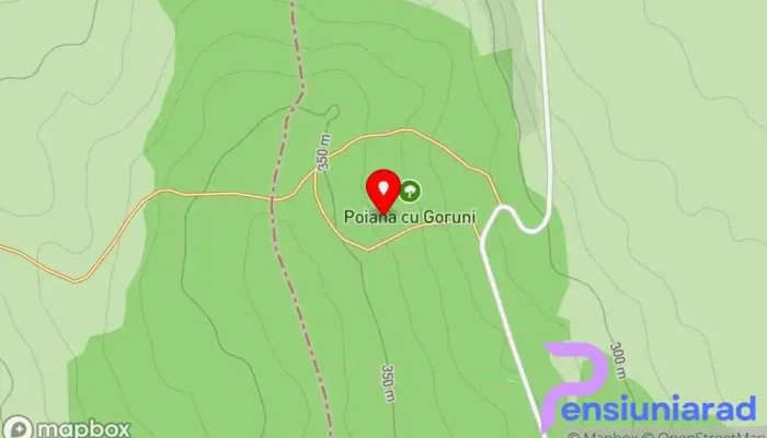 hartă a Poiana cu Goruni Parc natural, Spațiu pentru reprezentații artistice în Sat Vinerea, Strada Şantierului