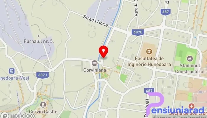 hartă a Popasul Castelului Restaurant, Pensiune în Hunedoara