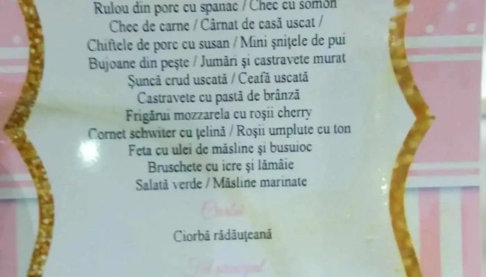 Rebrisoreana -  Meniu - Bistrița
