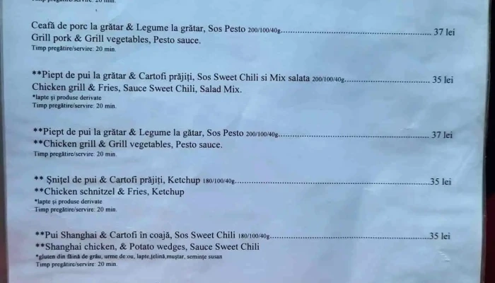 Restaurant Dunavis -  Meniu - Orșova